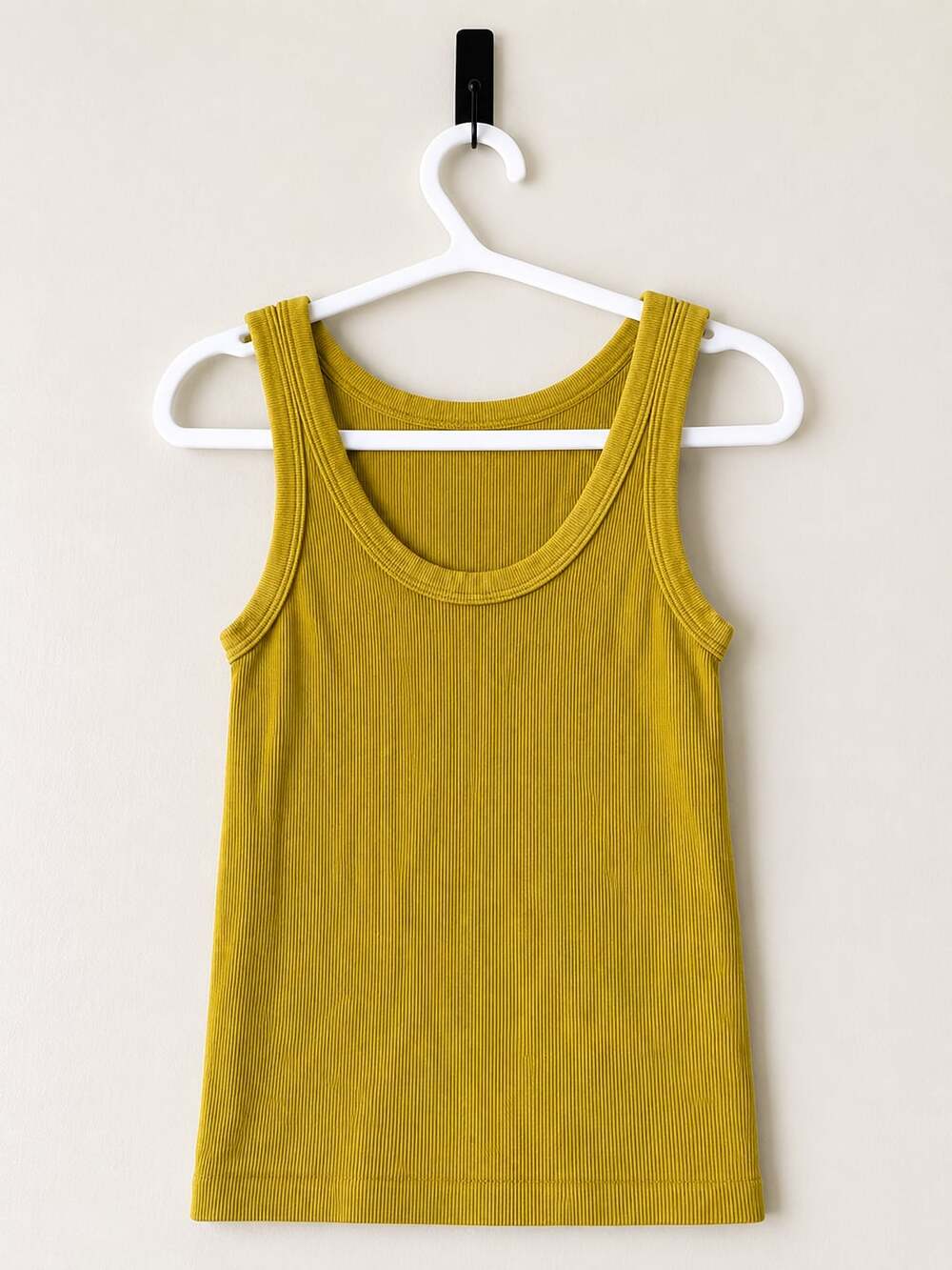 Nikibiki Ribbed Seamless Tank Top Mustard Yellow One Size Made in USA
